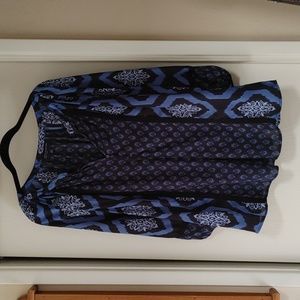 Jones New York signature blue and black blouse large